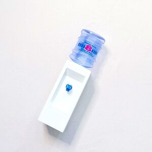 Vintage Mini Water Dispenser White Blue Lightweight Compact Home Office Desktop